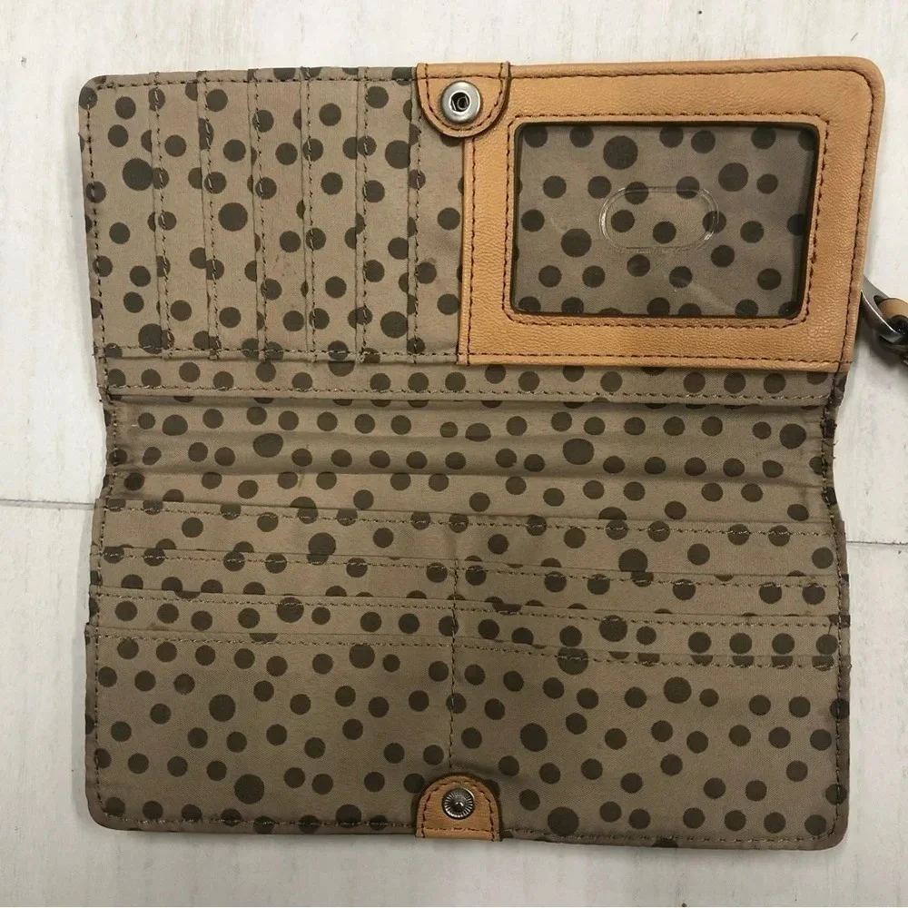 RELIC WALLET canvas Material With Embroidered Flower‎ Inside Card Slots EUC